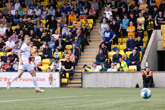 LIVINGSTON, SCOTLAND - JULY 30: Rangers Scott Arfield makes it 1-1 during a cinch Premiership match between Livingston and Rangers at Tony Macaroni Arena, on July 30, 2022, in Livingston, Scotland. (Photo by Alan Harvey / SNS Group)