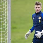 Hibs goalkeeper Murray Johnson has impressed for Scotland 19s. (Photo by Ross MacDonald / SNS Group)