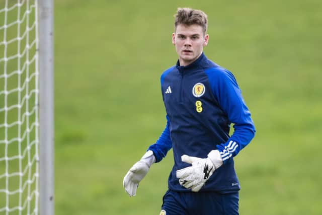 Hibs goalkeeper Murray Johnson has impressed for Scotland 19s. (Photo by Ross MacDonald / SNS Group)