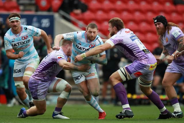 Finn Russell on the attack for Racing 92.