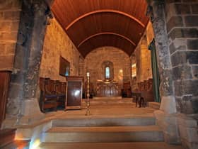 The ancient interior of St Fillan's