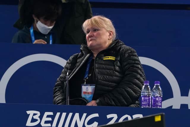 British curler and BBC commentator Rhona Martin, now Rhona Howie, during the Women's Gold Medal Game. (Photo: Andrew Milligan/PA Wire)