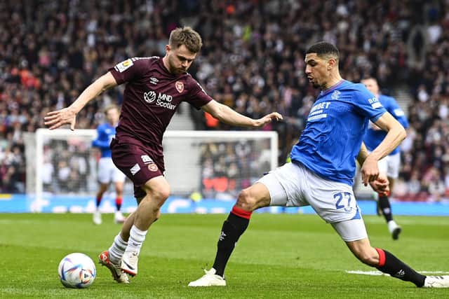 Balogun kept the Hearts forward line in check during Sunday's Scottish Cup semi-final against Hearts.