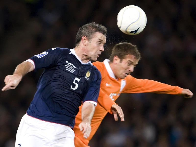 An absolute stalwart for Scotland in a 13-year career, he provided the assist for Craig Burley to strike against Norway at the 1998 World Cup – the last time Scotland scored at this stage. But it was as a dependable defender where Weir excelled, finally finishing up on 69 caps at the age of 40 having become Scotland’s oldest-ever outfield player. He enjoyed an extended Scotland career that included a second chapter. Returned at Walter Smith’s behest after standing down from duty in Berti Vogts’ time following criticism of a performance in the 2-2 draw in the Faroe Isles in 2002. Returned to win another 32 caps, including home and away victories against France.