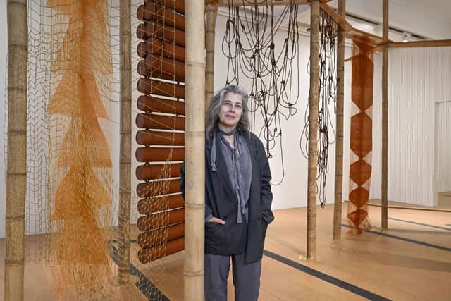 Leonor Antunes at Fruitmarket, Edinburgh for the opening of her exhibition Leonor Antunes: the apparent length of a floor area, which runs until 8 October and is part of the 2023 Edinburgh Art Festival. PIC: Neil Hanna