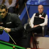 Ronnie O'Sullivan during his semi-final win on day fifteen of the Betfred World Snooker Championship at The Crucible, Sheffield. Richard Sellers/PA Wire.