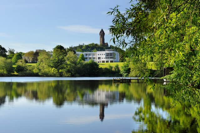 Part of the University of Stirling campus in the shadow of the National Wallace Monument. Picture: John McPake