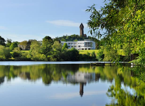 Part of the University of Stirling campus in the shadow of the National Wallace Monument. Picture: John McPake