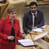 Former first minister Nicola Sturgeon alongside her successor Humza Yousaf during an update to MSPs on changes to the Covid-19 restrictions at the Scottish Parliament. Picture: PA