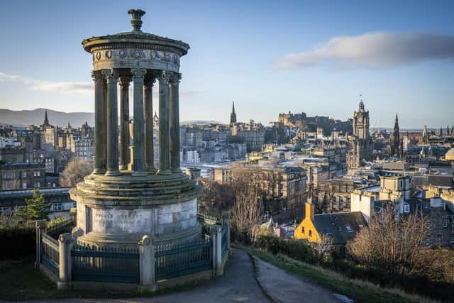 The Dugald Stewart Monument on Calton Hill, in Edinburgh. Picture: Jane Barlow/PA Wire