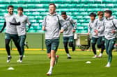 Celtic captain Callum McGregor leads training ahead of the club's opening Champions League match on Tuesday when they face Feyenoord at De Kuip in Rotterdam.