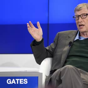 Bill Gates has been forced to deny he's involved in a bizarre plot to implant tracking devices in every human being on the planet (Picture: Gian Ehrenzeller/Keystone via AP)