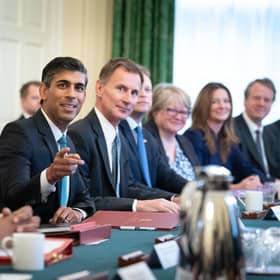 Prime Minister Rishi Sunak (centre), alongside the Chancellor of the Exchequer, Jeremy Hunt (centre right), holds his first Cabinet meeting in Downing street.