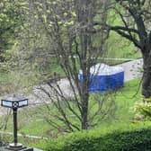 Police cordoned off a section of the gardens