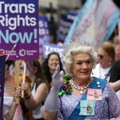 People take part in Pride Glasgow, Scotland's lesbian, gay, bisexual, transgender and intersex (LGBTI) pride event in Glasgow. Photo: David Cheskin.