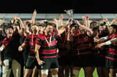 Stirling Wolves lift the trophy after beating the Ayrshire Bulls in the FOSROC Super Series final at Hive Stadium last November.  (Photo by Paul Devlin / SNS Group)