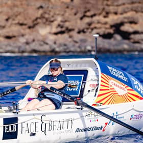 Leanne Maiden, 42, from Bearsden, hopes to become the first South African woman to row across the Atlantic Ocean solo (Picture: World's Toughest Row/PA Wire)