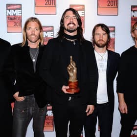 The Foo Fighters attend the 2011 NME Awards together at the O2 Academy Brixton, London. Photo: PA/Ian West.