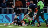 Edinburgh's Connor Boyle is at full strength to score a first half try against Pau.  (Photo by Paul Devlin / SNS Group)