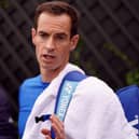 Andy Murray is interviewed on day two of the 2024 Wimbledon Championships.