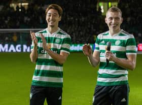 New Celtic signings Yuki Kobayashi (left) and Alistair Johnston could be in line to make their debut against Rangers. (Photo by Craig Williamson / SNS Group)