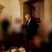 Boris Johnson pictured at 10 Downing Street during the Covid lockdown (Picture: Handout/UK Government via Getty Images)