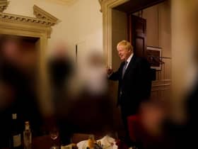 Boris Johnson pictured at 10 Downing Street during the Covid lockdown (Picture: Handout/UK Government via Getty Images)
