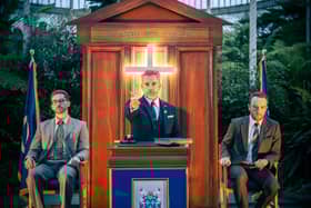 James Boal, Graham Mackay-Bruce and Sam Stopford in Measure For Measure (Picture: Tommy Ga-Ken Wan)