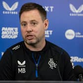 Rangers manager Michael Beale addresses the media ahead of Sunday's trip to Hibs. (Photo by Alan Harvey / SNS Group)