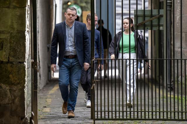 Douglas Ross arriving to speak to the media in Edinburgh this week after he announced he will resign as leader of the Scottish Conservatives. Photo: Jane Barlow/PA Wire