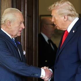 King Charles and Donald Trump say their farewells during the US President's State visit to the UK last September (Picture: Chris Jackson/Getty Images)