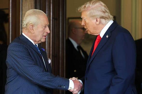 King Charles and Donald Trump say their farewells during the US President's State visit to the UK last September (Picture: Chris Jackson/Getty Images)