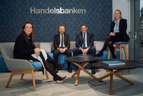 Fiona Salmon, Greg Robinson, Iain Henderson (branch manager) and Nikki Calder from the private banking team.