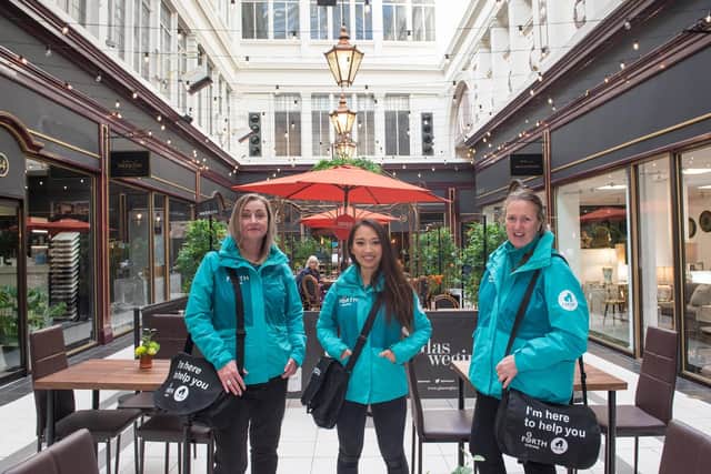 Go Forth ambassadors in Stirling city centre. From left to right are Michelle Mahon, Mi-Chu Ko and Gail Lamb. Picture: Julie Howden