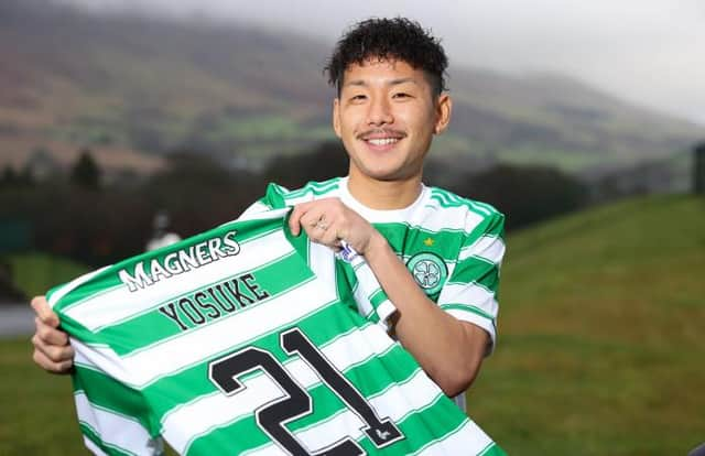 New Celtic signing Yosuke Ideguchi, who wants to be known as ‘Guchi’, is unveiled at the club's training ground in Lennoxtown. (Photo by Craig Williamson / SNS Group)