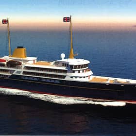 An artist's impression of a new national flagship, the successor to the Royal Yacht Britannia, which Prime Minister Boris Johnson has said will promote British trade and industry around the world. Picture: 10 Downing Street/PA Wire