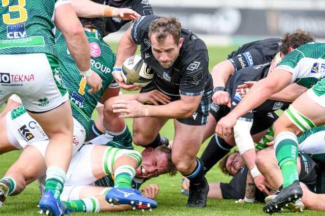 Fraser Brown tries to find a way through for Glasgow Warriors against Benetton at the Stadio Comunale Di Monigo. Picture: Ettore Griffoni/LiveMedia/Shutterstock