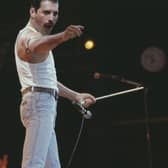 Freddie Mercury, of the pop band Queen, performing on stage during the Live Aid concert. Picture: PA Wire