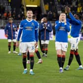 Rangers players celebrate last week's famous win over Borussia Dortmund at the Signal Iduna Park. (Photo by Alan Harvey / SNS Group)