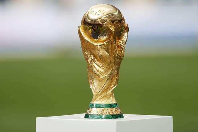 The World Cup trophy in 2018 was won by France. (Photo by VI Images via Getty Images)