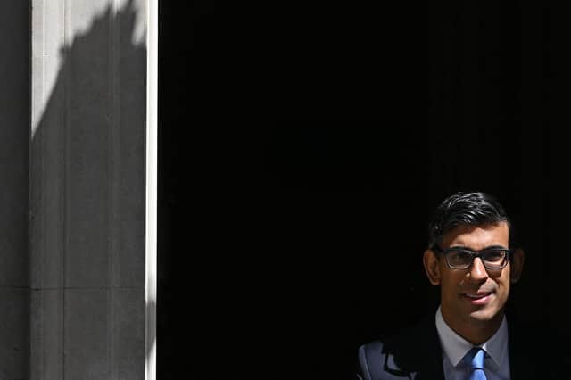 Prime Minister Rishi Sunak leaves 10 Downing Street in central London on his way to take part in the weekly session of Prime Minister's Questions. Picture: Justin Tallis/AFP via Getty Images