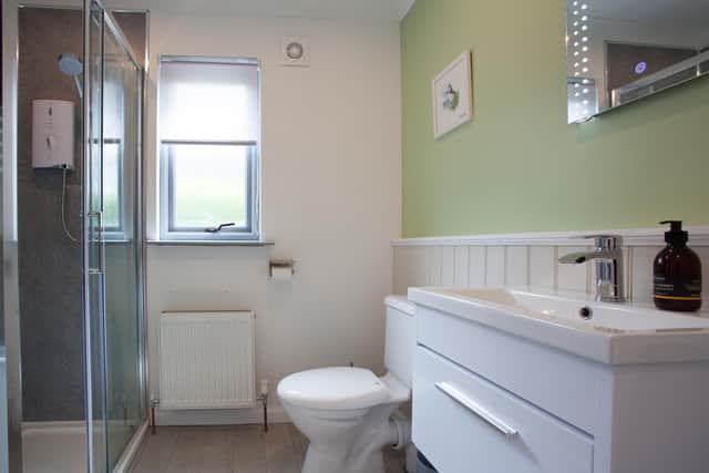 The bathroom in the newly-renovated Cottage.