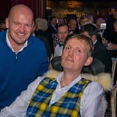 Scotland head coach Gregor Townsend with his former team-mate Doddie Weir, who has died at the age of 52.