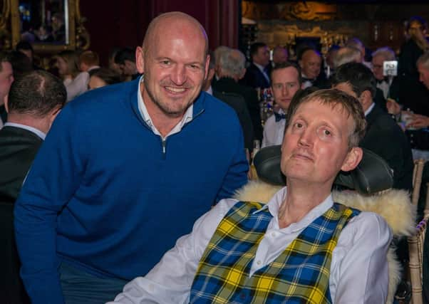 Scotland head coach Gregor Townsend with his former team-mate Doddie Weir, who has died at the age of 52.