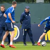 Steve Clarke watches on as Scotland are put through their paces ahead of tonight's match against Moldova.