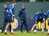 Steve Clarke watches on as Scotland are put through their paces ahead of tonight's match against Moldova.