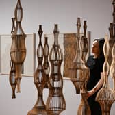 Naomi Mcintosh with her work Quiet Garden at the Deep Rooted exhibition at Edinburgh’s City Art Centre PIC: Greg Macvean