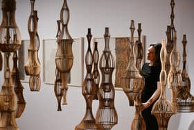 Naomi Mcintosh with her work Quiet Garden at the Deep Rooted exhibition at Edinburgh’s City Art Centre PIC: Greg Macvean