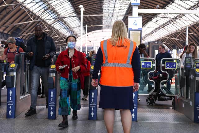 Members of the public travel through Queen Street station ahead of a planned three-day strike in Glasgow. Picture: Jeff J Mitchell/Getty Images