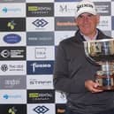 Euan McIntosh shows off the Montrose Links Masters after his win in an event presented by Gym Rental Co. in Angus. Picture: Tartan Pro Tour